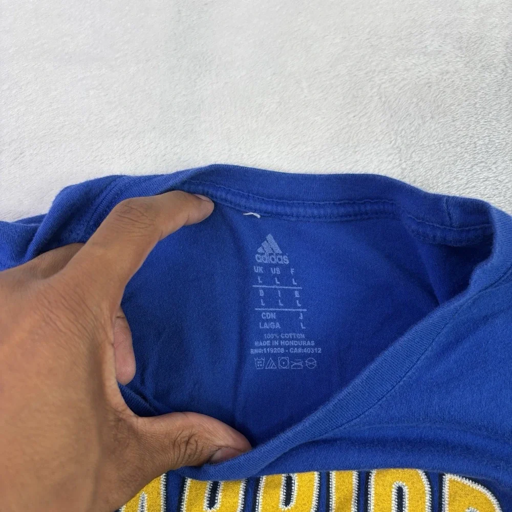 Adidas Golden State Warriors Stephen Curry GSW Blue SS Graphic Shirt Women's LG